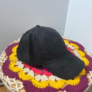 Black suede baseball hat nwt